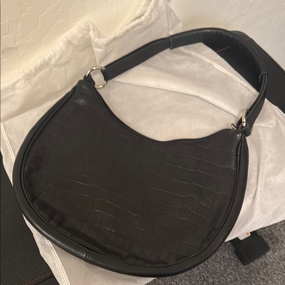Maurizio Taiuti Handbags - Black Crocodile-Embossed Maurizio Taiuti bag